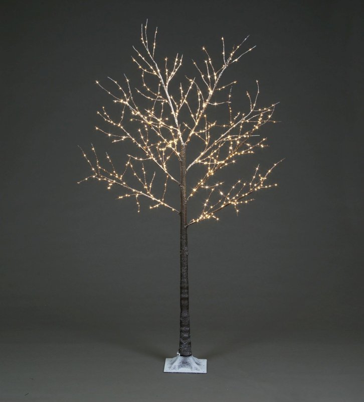 Pre-Lit Christmas Copper Wire Frosted Brown Tree 150cm/5ft height with 400 Warm White Micro Led