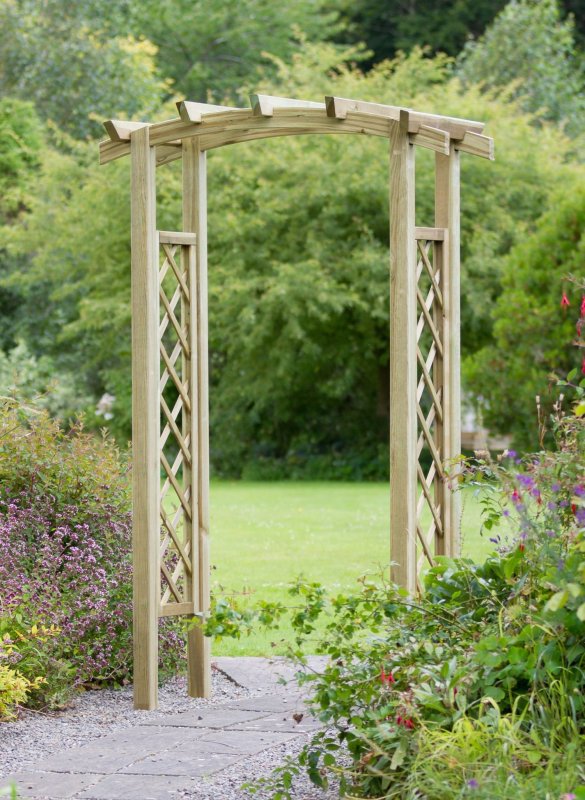 Guadalajara Curved Top Garden Arch with Trellis