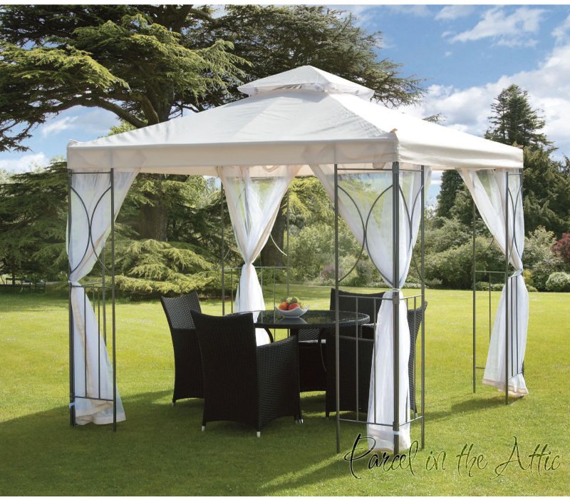 Contemporary Garden Gazebo in Cream (2.5m x 2.5m)