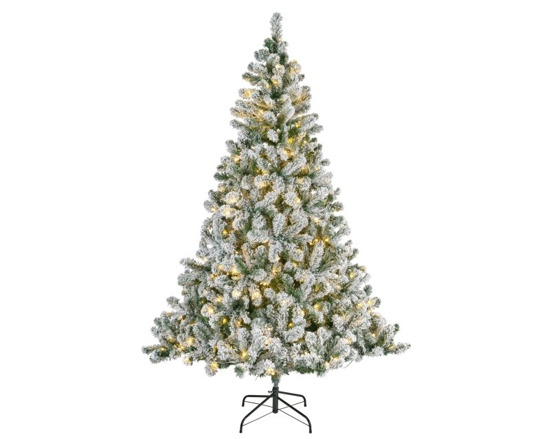 Christmas 180cm/6ft Snow Covered Imperial Pine  Tree Pre-Lit 260 warm white LED