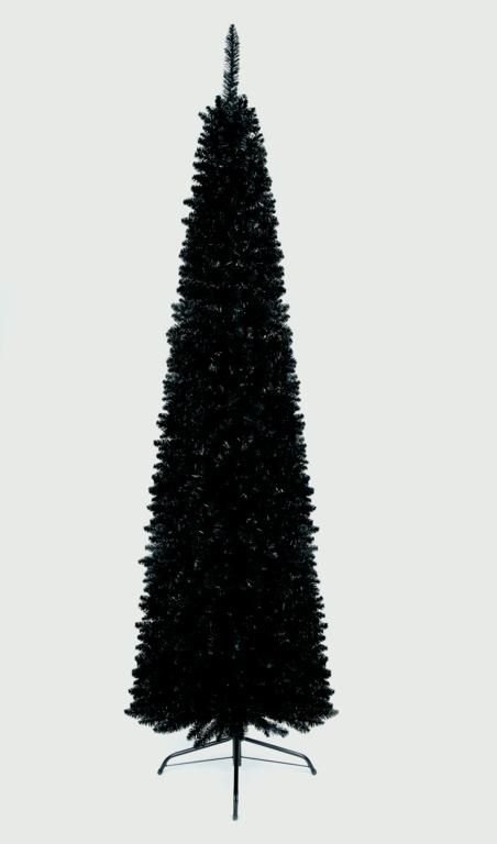 Slimline Pencil Artificial Christmas Black Pine Tree - 200cm