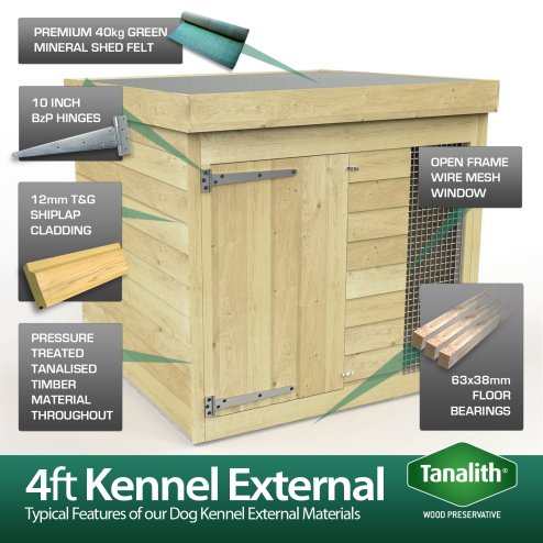 4X4 Dog Kennel (4ft Height) Flat Packed