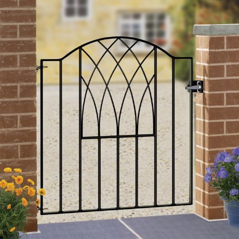 Abbey Low Bow Top Metal Garden Gate 94cm High