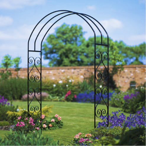 York Scroll Metal Garden Rose Arch Arbour Gothic Design