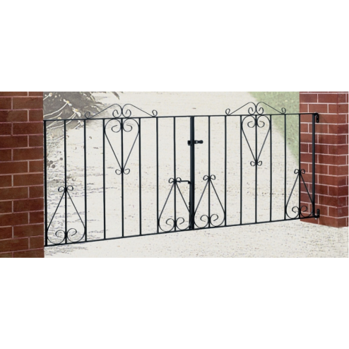 Classic Double Bow Top Metal Driveway Gates