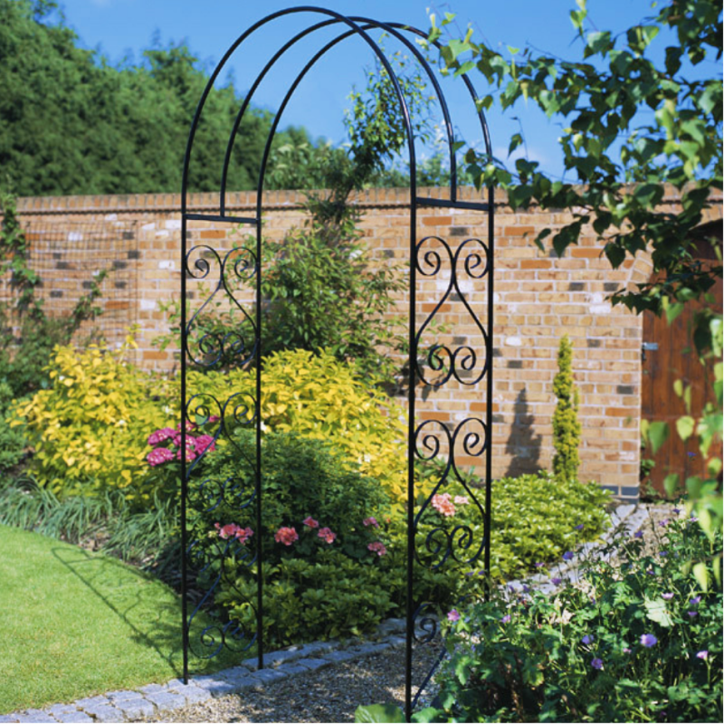 York Scroll Metal Garden Rose Arch Arbour Gothic Design