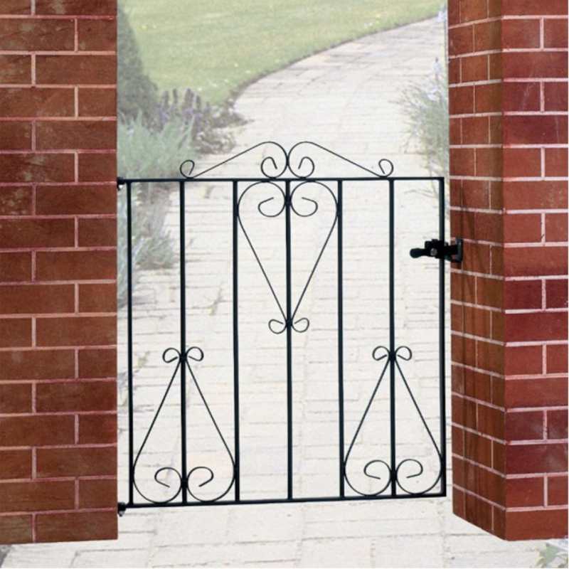 Classic Low Flat Top Metal Garden Gate 91cm High