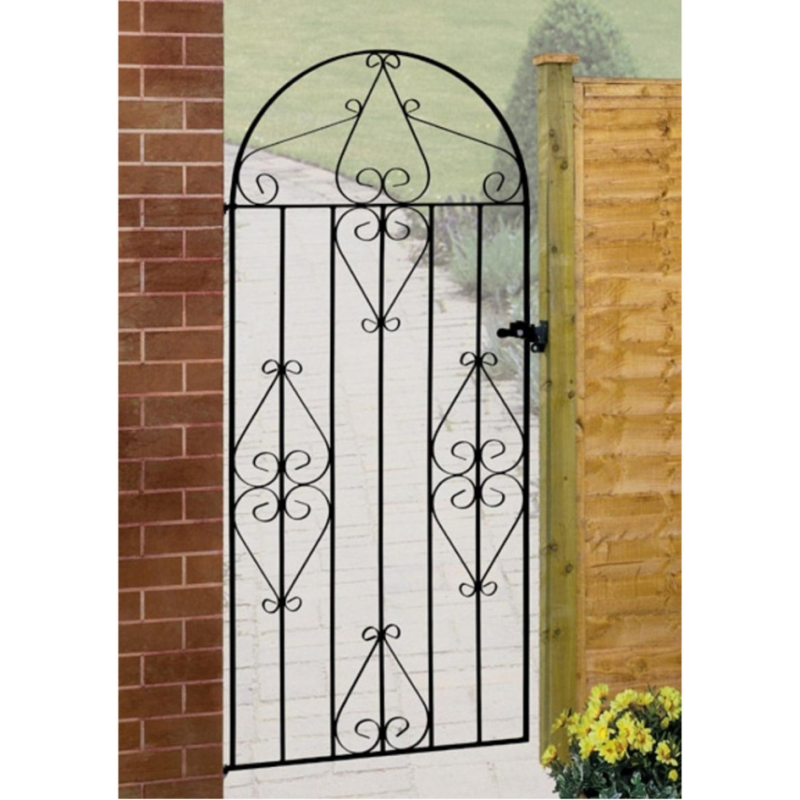 Classic Tall Bow Top Metal Garden Gate