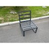 Fimous Aluminum Outdoor Garden Furniture Armless Sofa Chair With Seat And Back Cushion Dark Grey