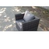 Fimous Indoor Outdoor Rattn Garden Furniture Sofa Set Table Chair Footstool Dark Grey Mixed