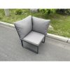 Fimous Aluminum Outdoor Garden Furniture Single Corner Sofa With Seat And Back Cushion Dark Grey