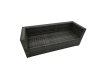 Fimous Outdoor Rattan Rectangular Coffee Table Corner Sofa Sets Garden Furniture Set with 2 Big Stools Dark Grey Mixed
