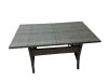 Fimous Outdoor PE Rattan Sofa Set with Dining Table Patio Garden Furniture Sets with 3 Stool Side Table Dark Grey Mixed