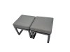 Fimous 2 Pcs Aluminium Outdoor Garden Footstool Patio Small Stool for Balcony, Terrace,Swimming Pool Dark Grey