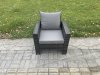 Fimous Outdoor Garden Dining Sets 6 Seater Rattan Patio Furniture Sofa Set with Rising Lifting Table 2 Small Footstool Dark Grey Mixed