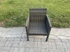 Fimous High Back Rattan Outdoor Garden Furniture Arm Chair Patio With Thick Seat Cushion