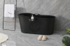 Fimous Bathtub Adults Freestanding Bath for Hot Bath and Ice Bath for Small Bathroom Black
