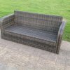 Fimous Dark Grey Mix PE Wicker Rattan Garden Furniture Set Sofa Set Reclining Adjustable Chair 6 Seater