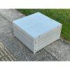 Fimous Square Rattan Coffee Tea Side Table Indoor Outdoor Use Garden Furniture Accessory Patio Light Grey