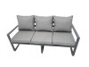 Fimous Outdoor Garden Furniture Set Aluminium Lounge Sofa Square Coffee Table Sets with 4 Stools 2 Side Tables Dark Grey