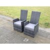Fimous Dark Grey Mixed Outdoor Wicker Rattan Garden Furniture Reclining Chair And Table Dining Sets 2 PC Chairs