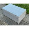 Fimous Light Grey Lounge Outdoor PE Rattan Garden Furniture Set Wicker Sofa Set Oblong Coffee Table With 2 Armchair