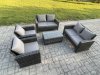 Fimous Garden Furniture Sets 5 Pieces Outdoor Rattan Furniture Manual Wicker Patio Sofa Chair Set with Coffee Table Dark Grey Mixed