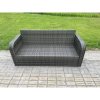 Fimous 11 Seater Rattan Outdoor Furniture Set Patio Garden Sofa Set with Square Coffee Table 3 Seater Sofa Dark Grey Mixed