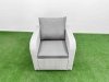 Fimous Light Grey PE Wicker Rattan Garden Furniture Set Sofa Set Reclining Adjustable Chair Rectangular Coffee Table 5 Seater With Footstool 2 Side Table