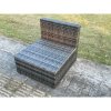 Fimous Outdoor Rattan Armless Sofa Chair Garden Furniture With Seat and Back Cushion Dark Grey Mixed
