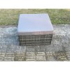 Fimous Grey Mixed Rattan Footstool Patio Outdoor Garden Furniture With Thick Grey Cushion