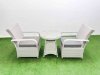Fimous Wicker PE Rattan Garden Furniture Set Patio Outdoor 2 Chairs Plus Small Round Table Set Light Grey Mixed