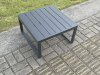 Fimous Aluminium Outdoor Garden Furniture Set Lounge Sofa Chair Square Coffee Table Sets with Side Table 3 Footstools Conservatory Set Dark Grey 7 Seater