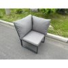 Fimous Aluminum Outdoor Garden Furniture Single Corner Sofa With Seat And Back Cushion Dark Grey