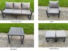 Fimous Aluminium Garden Furniture Sets,9 Seater Outdoor Sofa Dining Set with Adjustable Rising Lifting Dining Table Side Table 2 Small Footstools for Yard,Poolside, Patio, Dark Grey