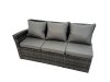 Fimous Rattan Garden Outdoor Furniture Set 10 Seater Garden Sofa Coffee Table Set with Chair 3 Footstools Dark Grey Mixed