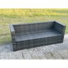 Fimous 9 Seater Rattan Garden Furniture Set Patio Outdoor Lounge Sofa Set with Square Coffee Table Dark Grey Mixed