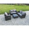 Fimous 4 Piece Garden Furniture Sets 5 Seater Outdoor Patio Furniture Set Weaving Wicker Rattan Sofa Chair and Table with Cushion