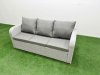 Fimous Outdoor Garden Furniture Sets 7 Seater Wicker Rattan Furniture Sofa Sets with Firepit Dining Table high Back Lounge Sofa Big Footstool 2 Side Table Light Grey