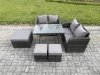 Fimous Outdoor Garden Furniture Sets 6 Pieces Rattan Furniture Manual Wicker Patio Sofa Patio Conversation Set with 3 Footstools Dark Grey Mixed