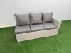 Fimous Outdoor Rattan Garden Furniture Set 10 Seater Corner Sofa Sets with Square Coffee Table Chair Big Footstools Light Grey Mixed