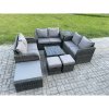 Fimous 9 Seater Outdoor Garden Furniture Sets Wicker Rattan Furniture Sofa Sets with Square Coffee Table Love seat Sofa 3 Footstools Side Table