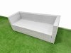 Fimous Rattan Garden Furniture Dining Set 6-seater Patio Rectangular Table 3 Seater Sofa Set with Side Table Light Grey