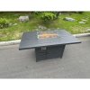 Fimous Aluminum Fire Pit Dining Table Gas Heater Garden Furniture Accessory Patio Dark Grey Without Glass
