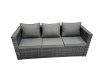 Fimous Outdoor Dining Table Sofa Armchair Set with Side Table Garden Furniture Set Dark Grey Mixed