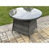 Outdoor PE Rattan Round Dining Table Garden Furniture Accessory With Tempered Glass
