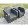 Fimous PE Rattan Garden Furniture Set Adjustable Chair Sofa Lounge Sofa Set Square Coffee Table