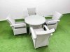 Fimous Wicker PE Rattan Garden Furniture Set Patio Outdoor 4 Chairs Plus Medium Round Table Set Light Grey Mixed