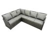 Fimous 11 Seat Poly Rattan Outdoor Patio Coffee Table Corner Sofa Set with 3 Stools 2 Chairs for Garden Backyard Dark Grey Mixed