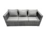 Fimous Rattan Garden Furniture Dining Set 8-seater Patio Coffee Table Sofa Set with 2 Side Tables Big Stool Dark Grey Mixed